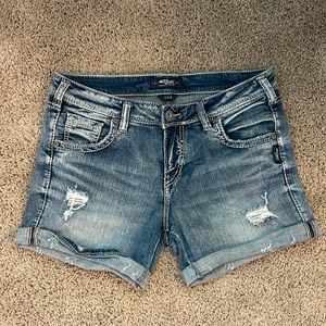 Silver Jean Shorts